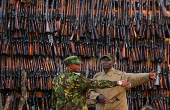 Destruction of an assortment of illicit firearms and small weapons recovered during various security operations in Bulbul area of Ngong district
