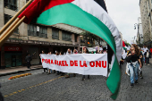 People protest in support of the Palestinians in Mexico City
