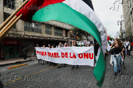 People protest in support of the Palestinians in Mexico City