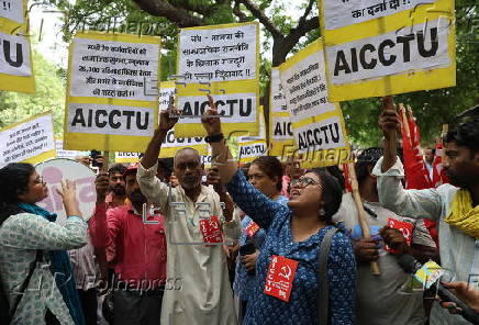 Nationwide strike to oppose government policies in New Delhi