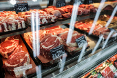 Meats are displayed at a store in New York City