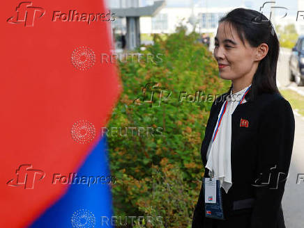 FILE PHOTO: Kim Yo Jong, sister of North Korea's leader, is shown in Russia