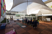 Área externa da Escola Mais no Jardim Marajoara, em SP