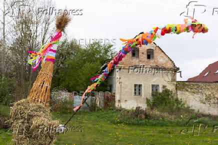 Easter celebration of 'Marching Judas' in Czech village of Stradoun