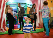 Britain's Prince William, Prince of Wales and Britain's Catherine, Princess of Wales visit to Aros Hall community hub in Tobermory