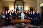 U.S. Treasury Secretary Bessent and Ukrainian First Deputy Prime Minister Svyrydenko sign a deal in Washington