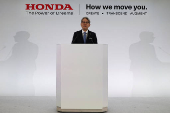 Honda CEO Toshihiro Mibe attends a business briefing in Tokyo