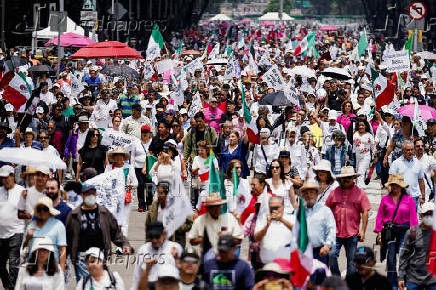 Protest during the judicial and magistrate elections, in Mexico City