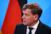 German Foreign Minister Johann Wadephul and Israeli Foreign Minister Gideon Saar attend a press conference in Berlin