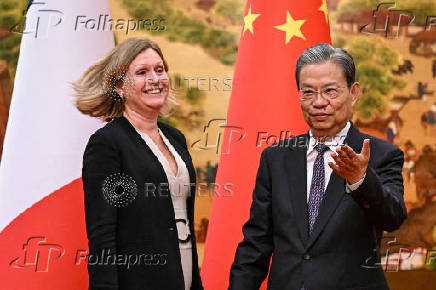 China's National People's Congress Chairman Zhao Leji meets with President of the French National Assembly Yael Braun-Pivet, in Beijing