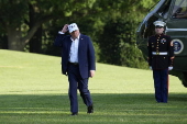 US president Trump returns to White House from weekend in New Jersey