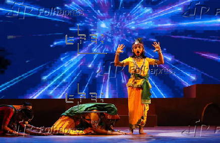 Dance drama in New Delhi prior Hindu festival Janmashtami marking Lord Krishna's birth
