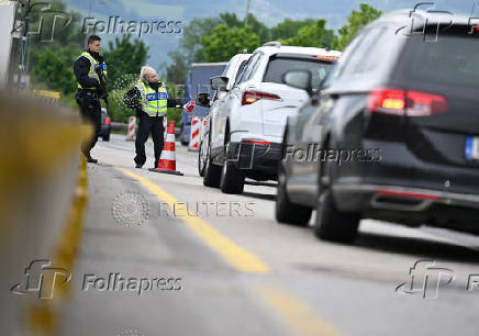 Police check at the Austria-Germany border