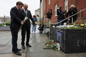 German Foreign Minister Wadephul lays flowers in honor of Israeli shooting victims Lischinsky and Milgrim in Washington