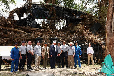 U.S. President Donald Trump visits flood affected areas of Texas