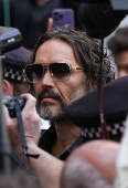 British actor and comedian Russell Brand appears at Westminster Magistrates' Court, in London