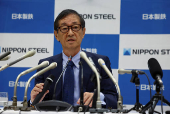 Nippon Steel Chairman and Vice Chairman hold press conference in Tokyo