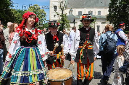 Traditional Corpus Christi procession in Lowicz