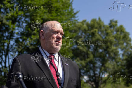 Border czar Tom Homan speaks to reporters outside the West Wing of the White House in Washington, D.C.