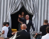 Jeff Bezos and Lauren Sanchez arrive in Venice for three-day wedding party