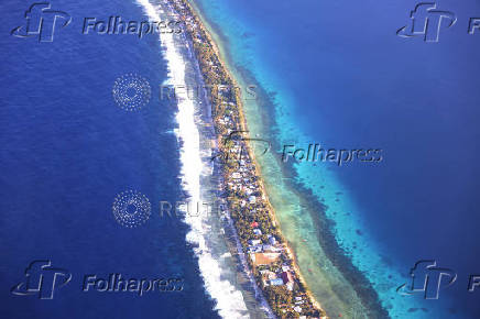 FILE PHOTO: Aerial view of Funafuti, Tuvalu?s most populous island