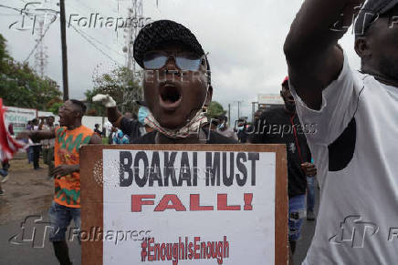 Liberians rally to protest over governance under President Joseph Boakai, in Monrovia