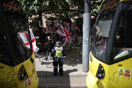Britain First group hold 'March for Remigration' in Manchester