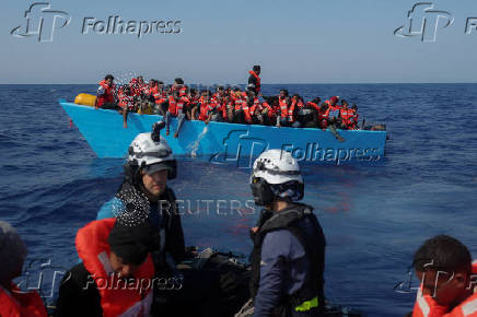 Sea-Watch 5 migrant search and rescue ship rescues migrants at the SAR zone off Libya