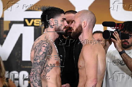 Face off following weigh-in ahead of fight: Michael Zerafa vs Mikey Dahlman