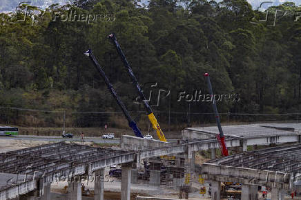 Obras do Rodoanel Norte em andamento em São Paulo