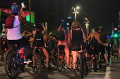 Manifestação Pedalada Pelada na Av Paulista