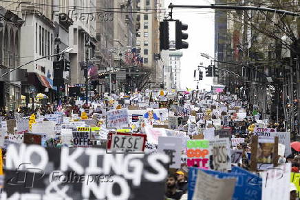 Protest against US President Trump's policies in New York