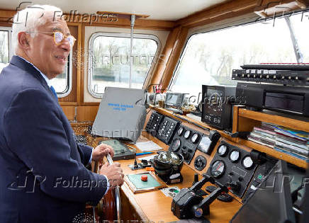 European Council President Antonio Costa tours Hamburg harbour