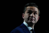 Conservative Leader Pierre Poilievre attends a press conference after the French-language federal election debate, in Montreal