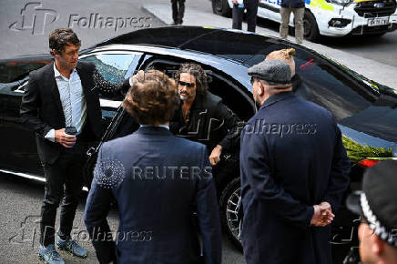 British actor and comedian Russell Brand appears at Southwark Crown Court, in London