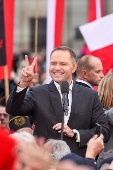 Polish presidential candidate Karol Nawrocki campaigns in Domostawa