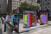 Interactive public art installation by Wade and Leta unveiled at Rockefeller Center