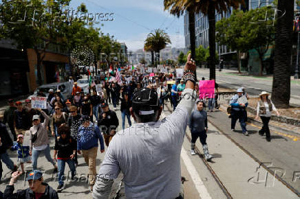 One of several nationwide ?No Kings? protests against U.S. President Trump in San Francisco