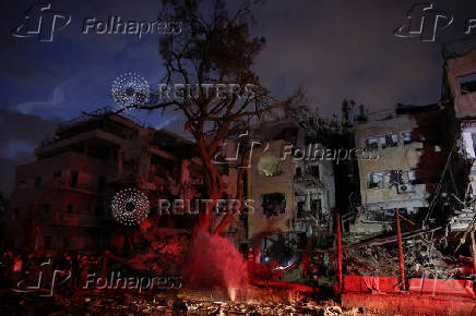 Aftermath of missile attack from Iran on Israel