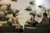 Press preview of the immersive experience 'Our Story with David Attenborough' at the Natural History Museum, in London