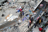 Aftermath of an overnight Israeli strike on a house, in Gaza City