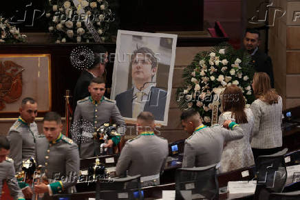 Tribute for Colombian Senator Miguel Uribe Turbay at Colombia's Congress, in Bogota