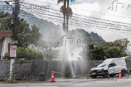 Rompimento de Tubulação de Água na Região Serrana do Rio de Janeiro