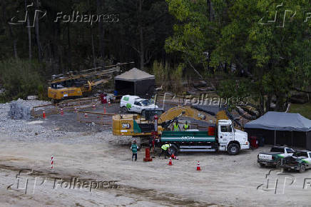Obras no túnel do Rodoanel Norte em São Paulo