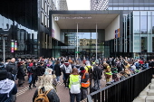 Demonstration in solidarity with occupation Maagdenhuis in Amsterdam
