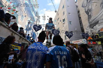 Inauguration of statue dedicated to Diego Armando Maradona in Naples