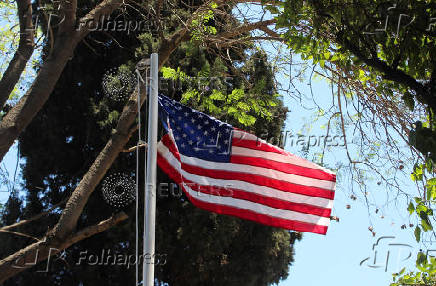 The American flag is raised at U.S. ambassador's residency in Damascus