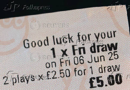Photo illustration of EuroMillions lottery ticket