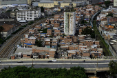 Vista aérea da favela do Moinho, em São Paulo