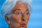 ECB President Lagarde addresses the media, in Frankfurt